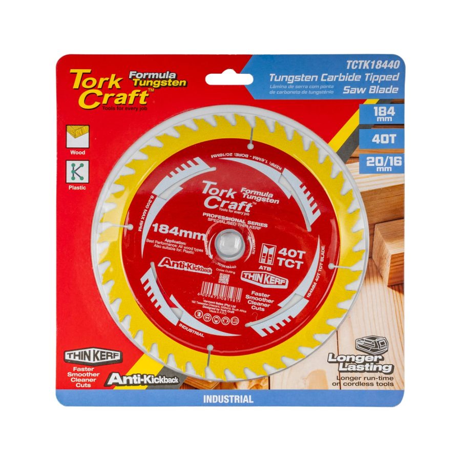 Saw Blade Thin Kerf 184 X 40t 20/16 Tct