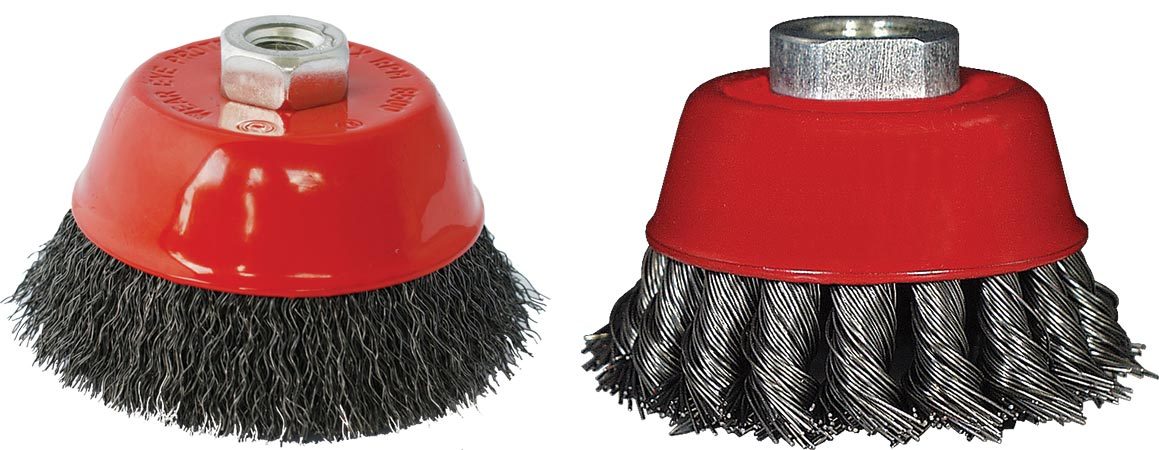 Wire Cup Brush 75mm X M14 Crimped & Knotted Set 2pce For115 Angle Gri