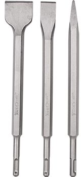 Sds Plus Chisel Set 3pce Pointed 14mm Flat 20mm Flat 40mm Tork Craft