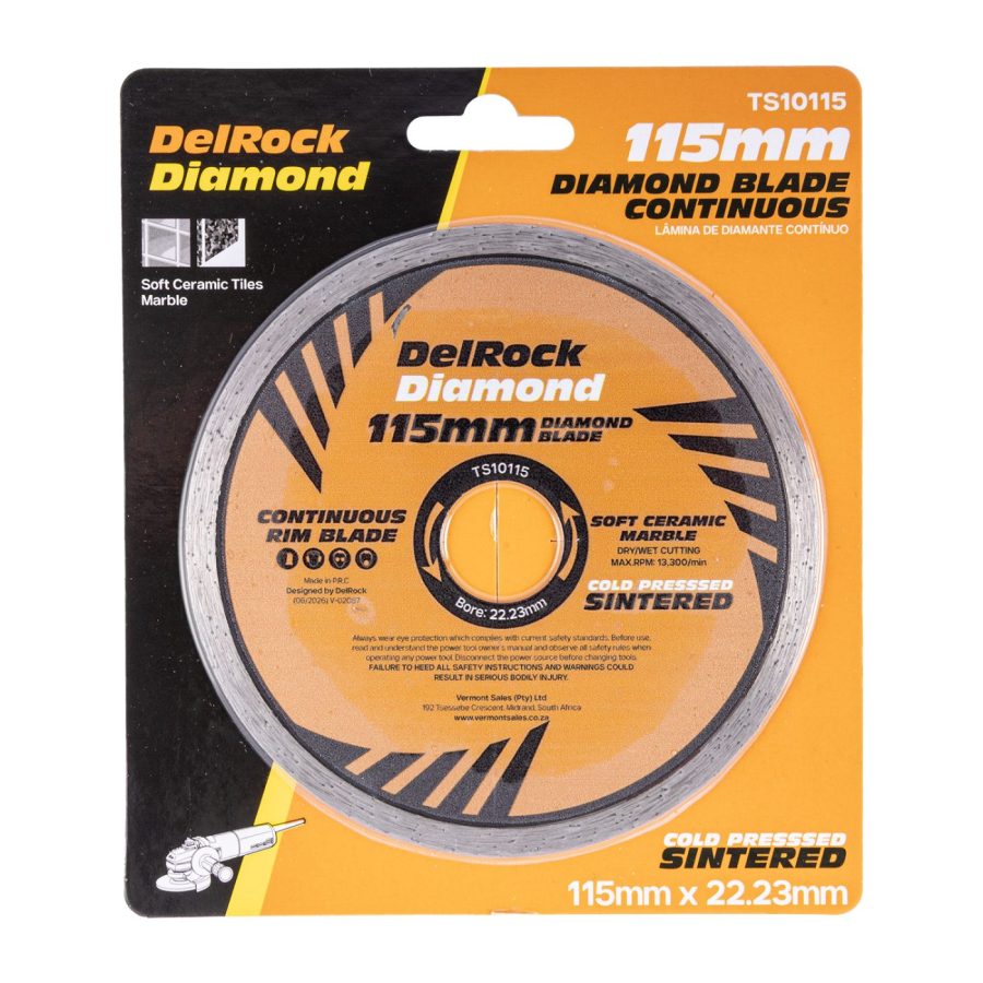 Diamond Blade 115mm Cont. Rim Delrock