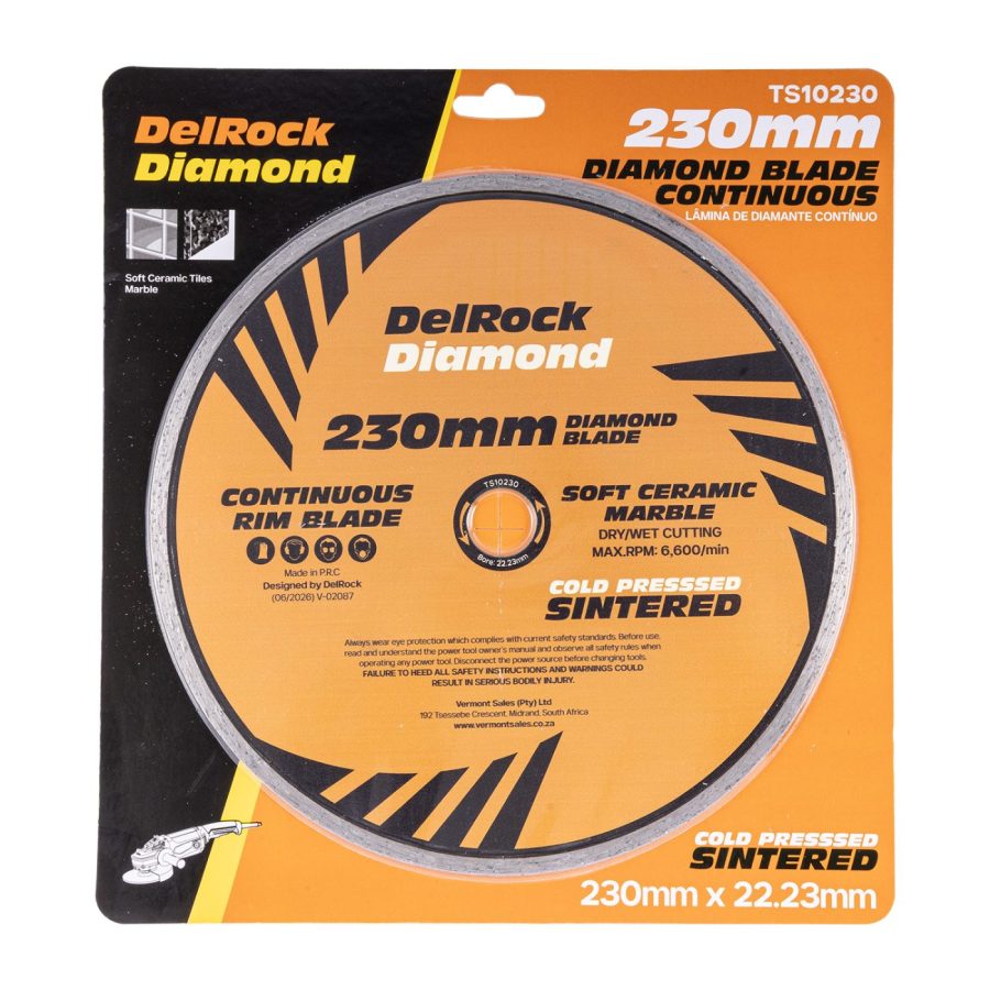 Diamond Blade 230mm Cont. Rim Delrock